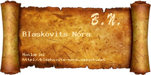 Blaskovits Nóra névjegykártya