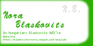 nora blaskovits business card